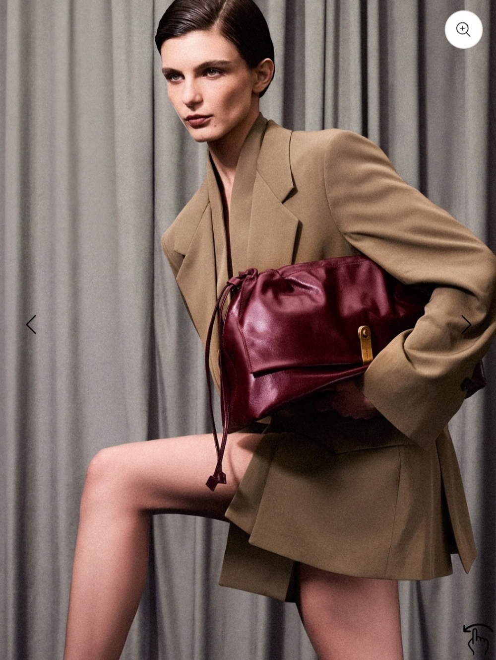 Arezzo Nicole Leather Pouch Crossbody Bag Women Wine Berry Red Gold Hardware NWT